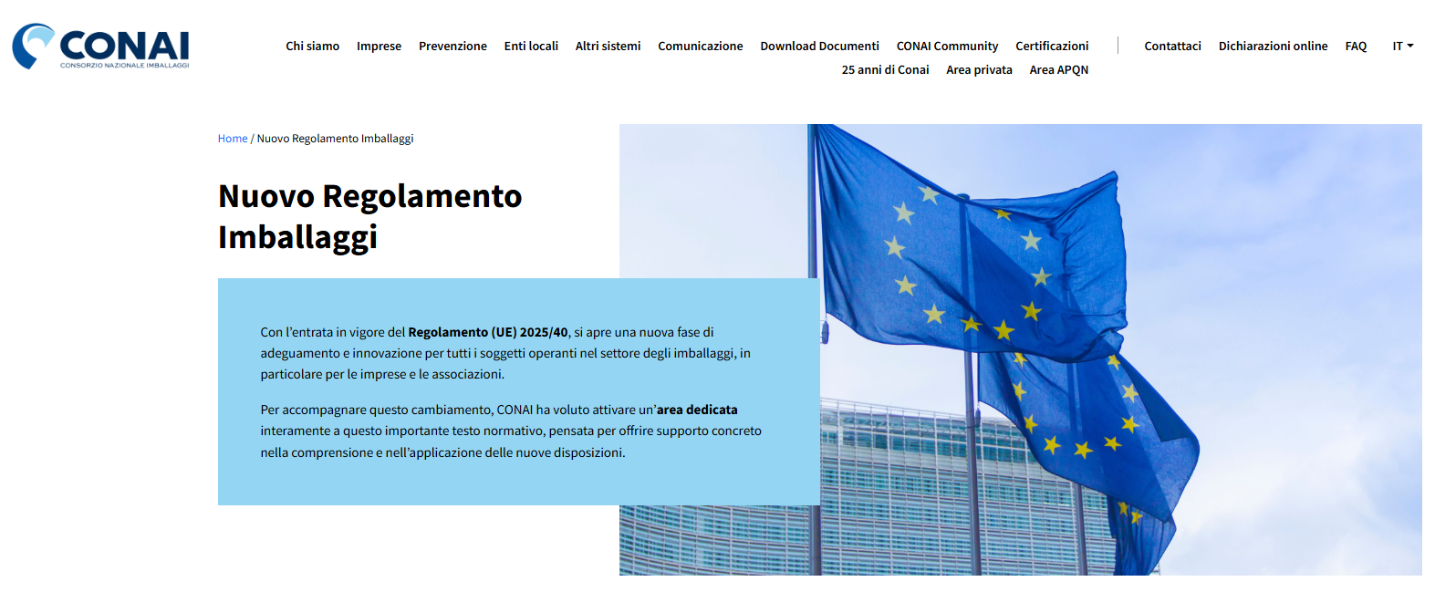 Nuovo Regolamento Imballaggi: nuova area dedicata nel sito CONAI - Labelab